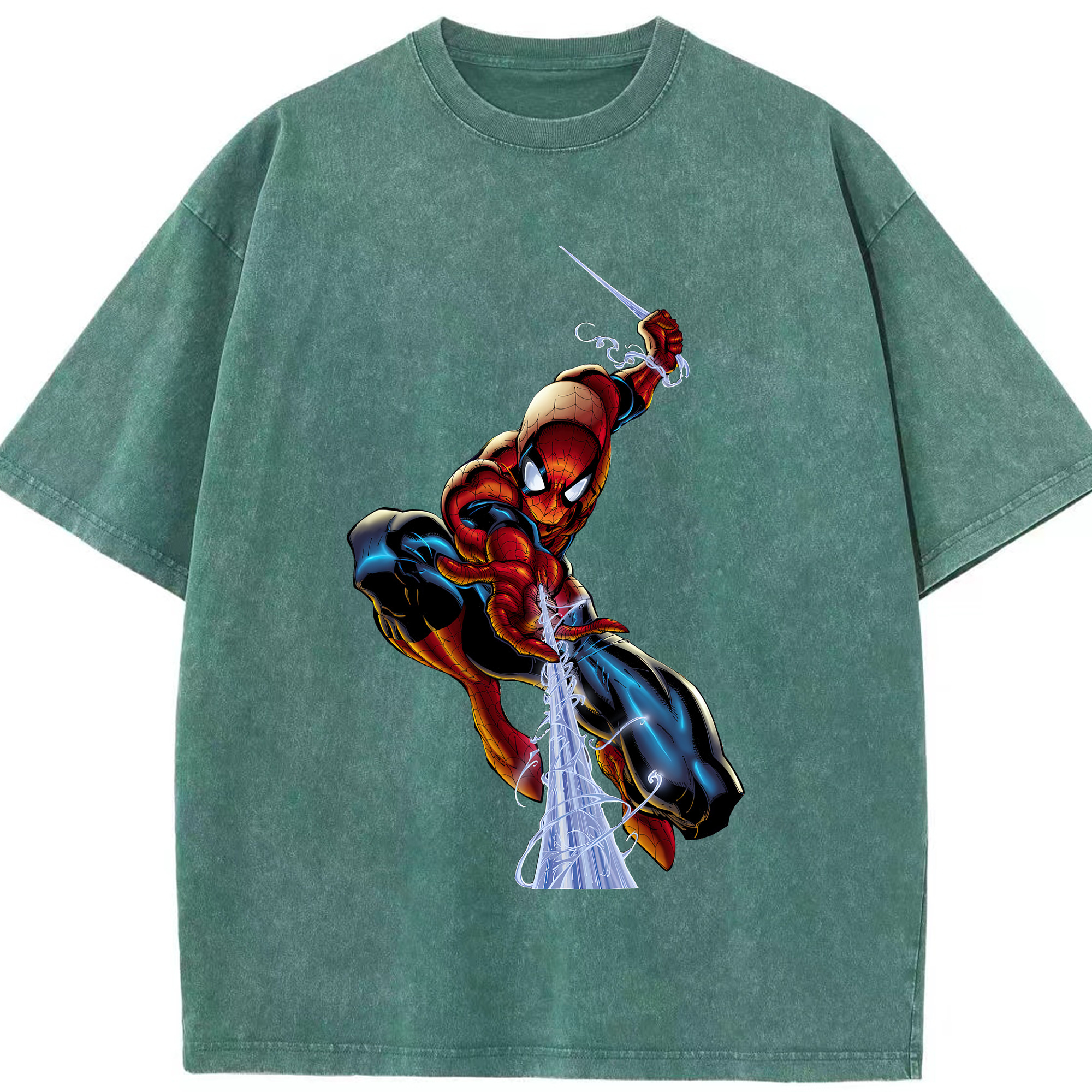 （画像用） Spider Man スパイダーマン 綿100% ヴィンテージ風 半袖Tシャツ（フロントプリント）
